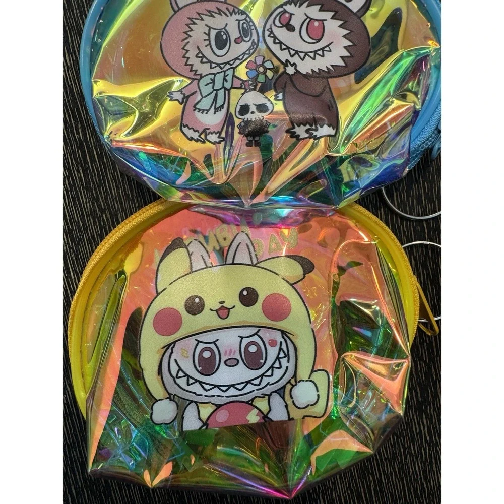 Labubu Coin Purse Holographic Iridescent Zipper Pouch Keychain Lot‎ Of 6 New